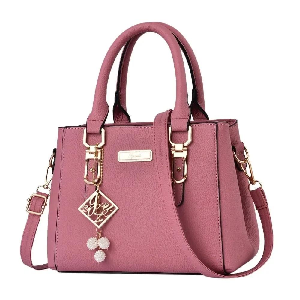 Lässige große Tragetasche für Damen PU-Leder Umhängetasche Modische Messenger-Handtasche