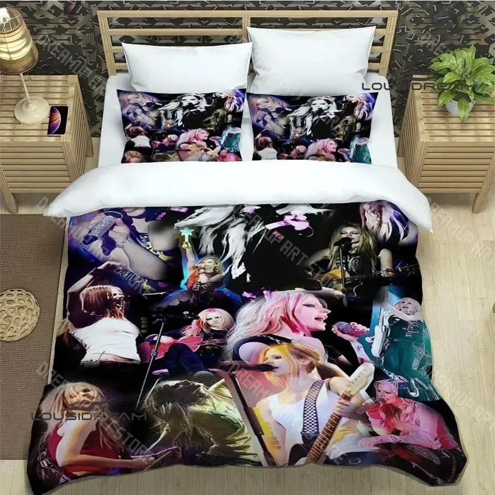 Singer AVRIL LAVIGNE Printed Bedding Sets Exquisite Bed Supplies Set Duvet Cover Bed Comforter Set Bedding Luxury Birthday Gift