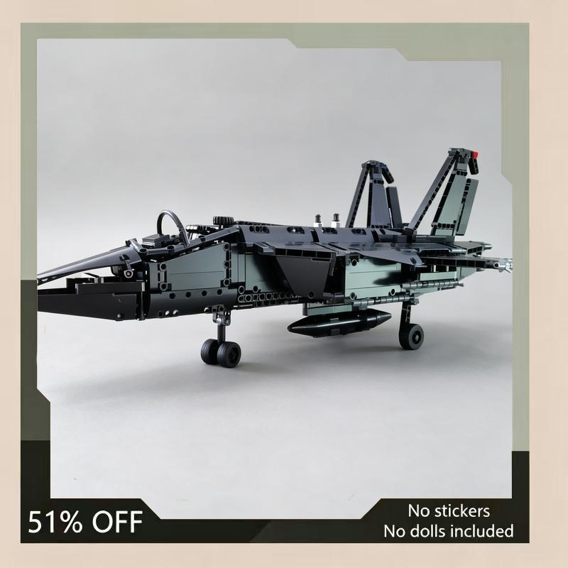1263PCS Night-Fighter Jet Aircraft Model MOC Airplane Custom Puzzle DIY Creative Assembly Building Blocks Toy Collection Gift