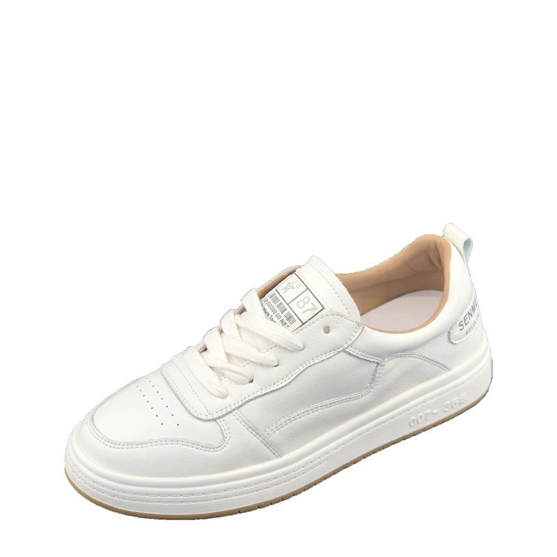Echt Leer Platte Zool Witte Schoenen Dames Nieuwe Stijl Student Alles-match Casual Sport Schoenen Trend