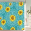 Colorful Tulip Pattern Bath Curtain Waterproof Fabric Shower Curtains Flowers Bathtub Screen With Hooks for Bathroom Home Decor