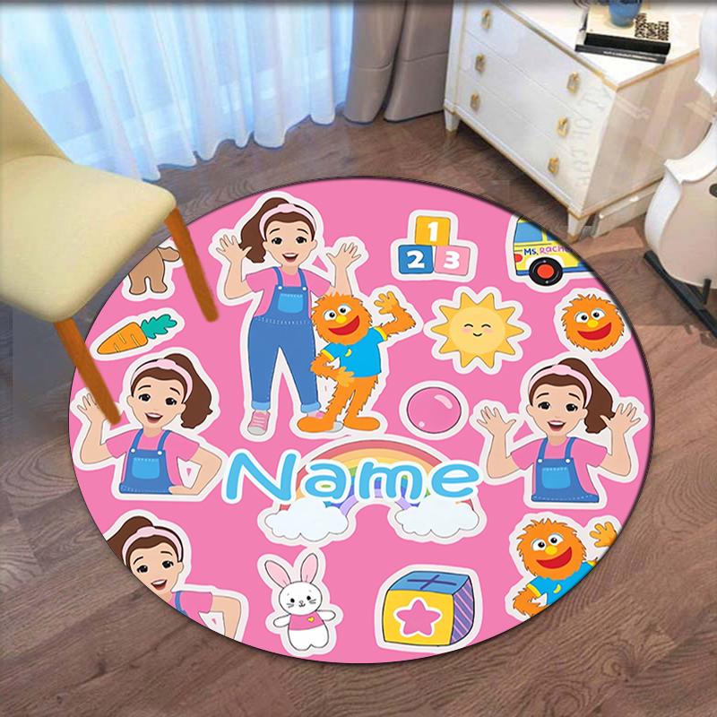Gepersonaliseerde Naam Mevr. Rachel Bedrukte Ronde Vloerkleed Tapijt Stoelkleed Vloerkleed Entree Deurmatten, voor Kantoorstoel Woonkamer Slaapkamer Keuken.