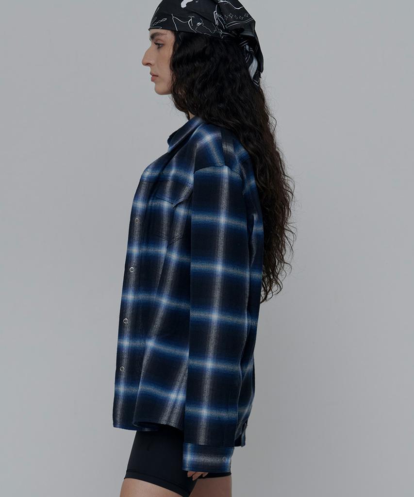 Aenitaimlolig Viola Check Shirt-Blue(W)