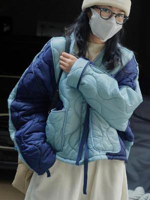 Louvre Winter Japanese Street Style Quilted Jacket - Diamond Pattern, Cold-Proof, Warm, and Soft Outerwear for Women