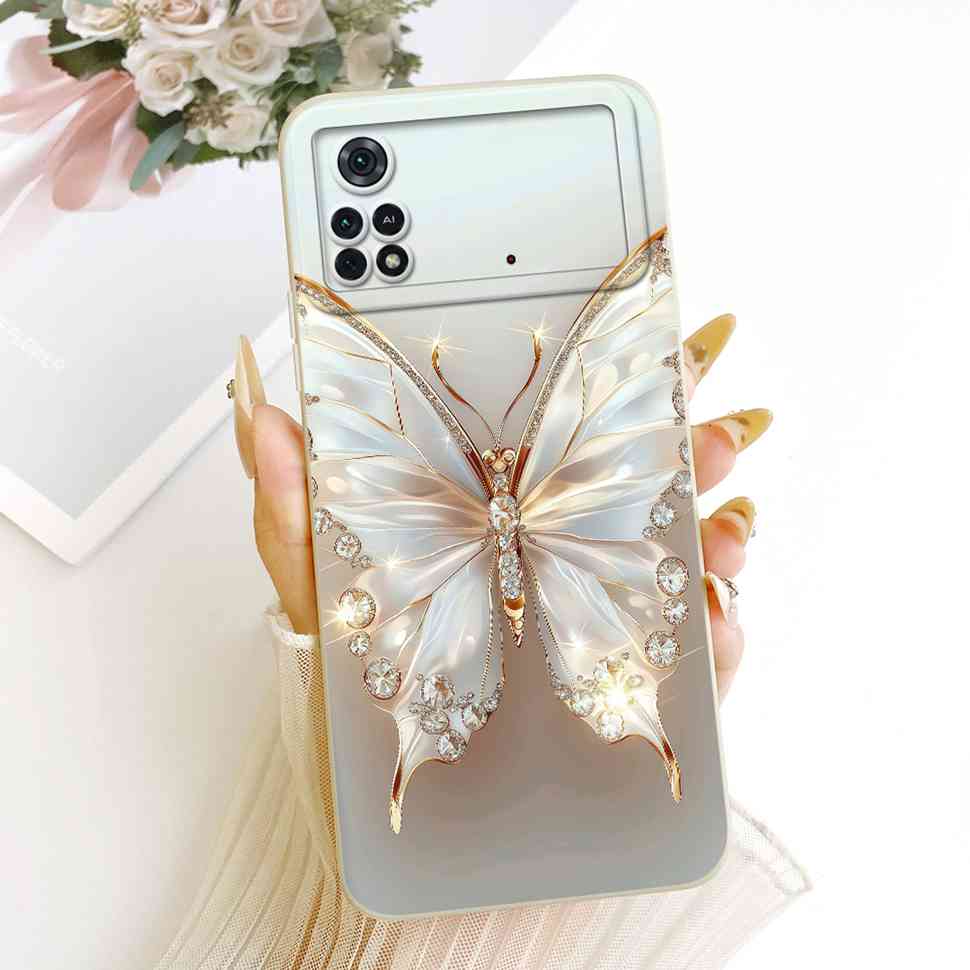 For Xiaomi Poco M4 Pro 4G Casing Flowers Soft Silicone Back Cover Phone Case for Xiaomi PocoM4 Poco M4 Pro Covers Bag Capa