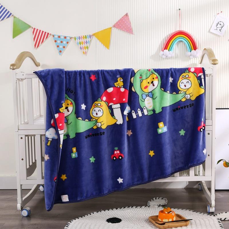 Süßer Cartoon-Druck Kinderdecke Doppelseitig Verdickt Warm Kinder Überwurfdecke Klimatisierter Raum Baby Dünne Abdeckdecke