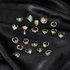 20 Teile/satz Vintage Bohemian Open End Einstellbare Ring Set Krone Adler Form Faux Türkis Knuckle Ringe Mode Schmuck Geschenk