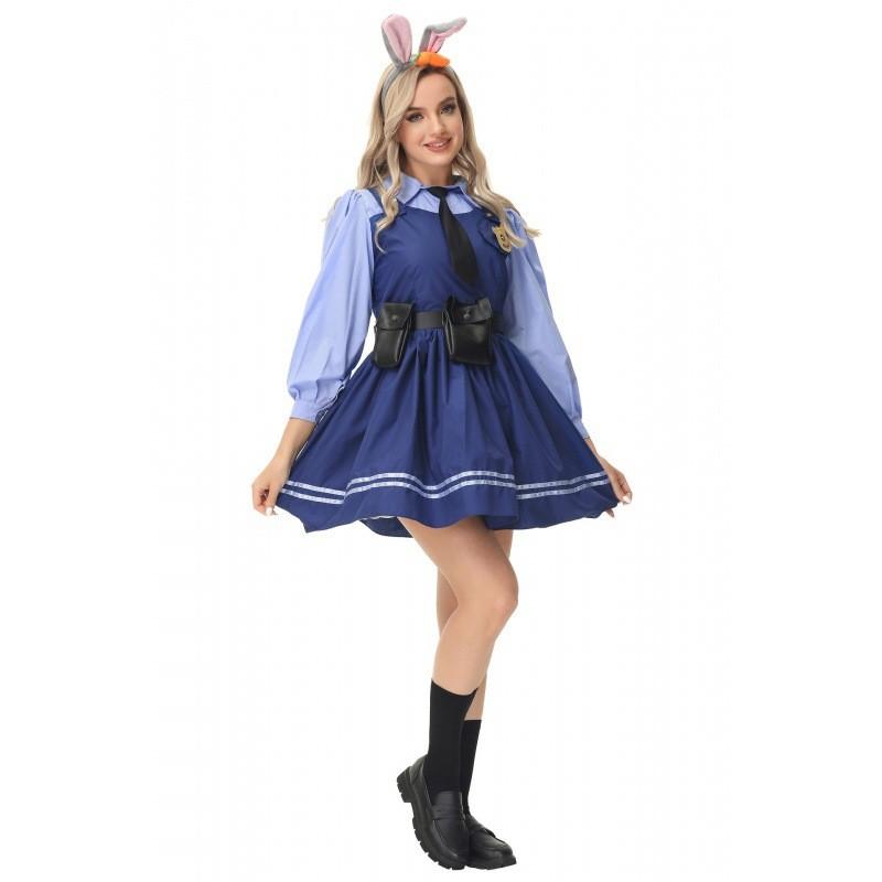 M-xl Long Sleeve Judy Hopps Police Costume From Zootopia For Fun Roleplay Events