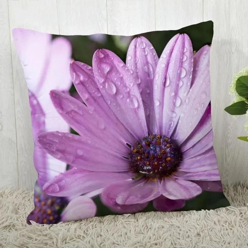 Luxury Home Decor Pillow Cover Flower Daisy Pattern Cushion Cover Living Room Sofa Cushion Cover
