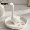 Jewelry Storage with Disc Grooves 3D Printed Creative Finger-Shaped Tray, Minimalist Ring & Necklace Holder Partitioned Storage, Matte Black/White