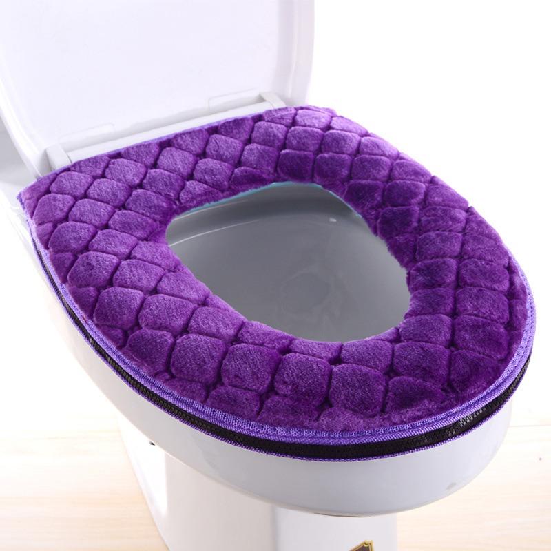Bathroom Toilet Seat Cover Soft Warm Plush Toilet Cover Seat Lid Pad Home Decoration Toilet Seat Cover