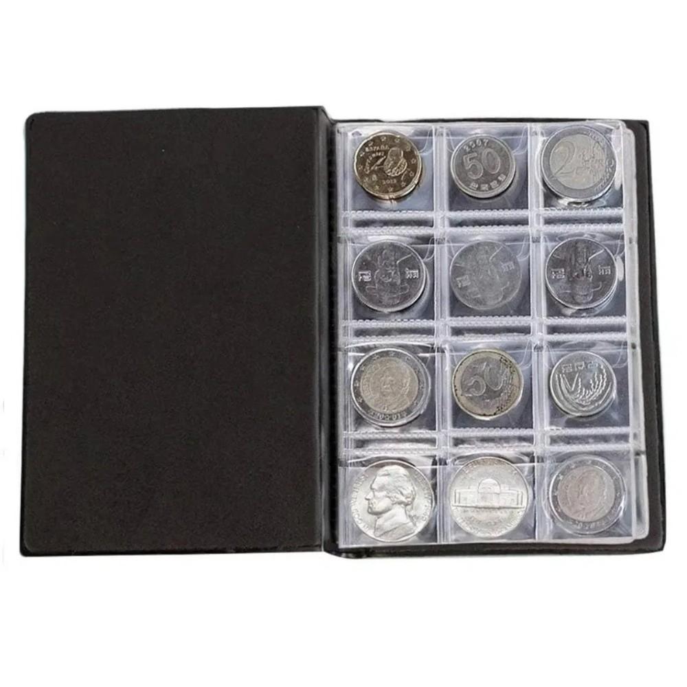 120 lommer Myntsamlingsbok PVC Gjennomsiktig Indre Myntvisningsalbum 10 Sider Myntsamlingsalbum For Minnemynter
