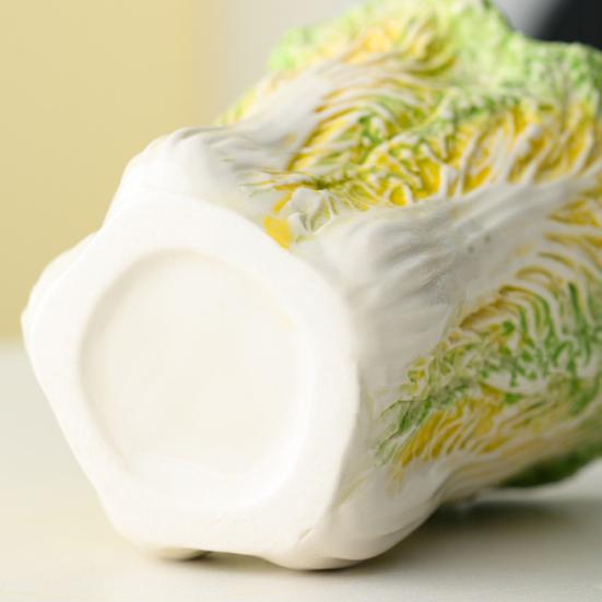 Cabbage Ceramic Storage Tube Large Opening Makeup Brush Holder Desktop Pen Organizer Multi-Purpose Stationery Holder Decorative Art Ornament Gift