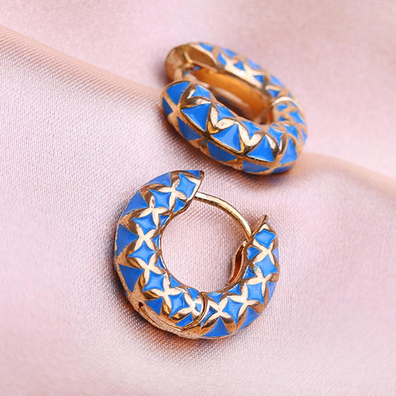 KNIKOO Round Clip Earrings For Women Fashion Flower Earrings Jewerly For Wedding Party Gifts