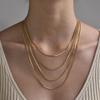 Men's Gold Stainless Steel Square Snake Necklace, European & American Style - NC-1315