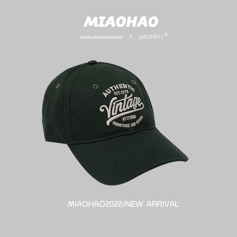 Vintage Soft Top Baseball Cap Unisex Couples Adjustable Cotton Embroidered Hat