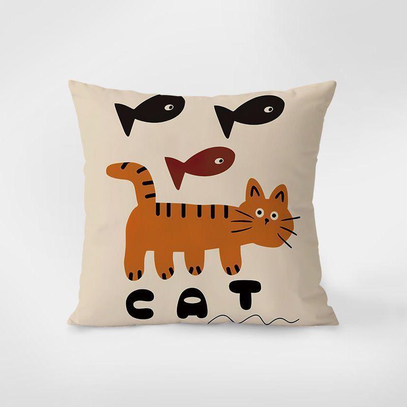 Animal Pattern Throw Pillows Cat Rabbit Dog Elephant Square Polyester Pillowcase, Modern Sofa Decorative Cushion Cover