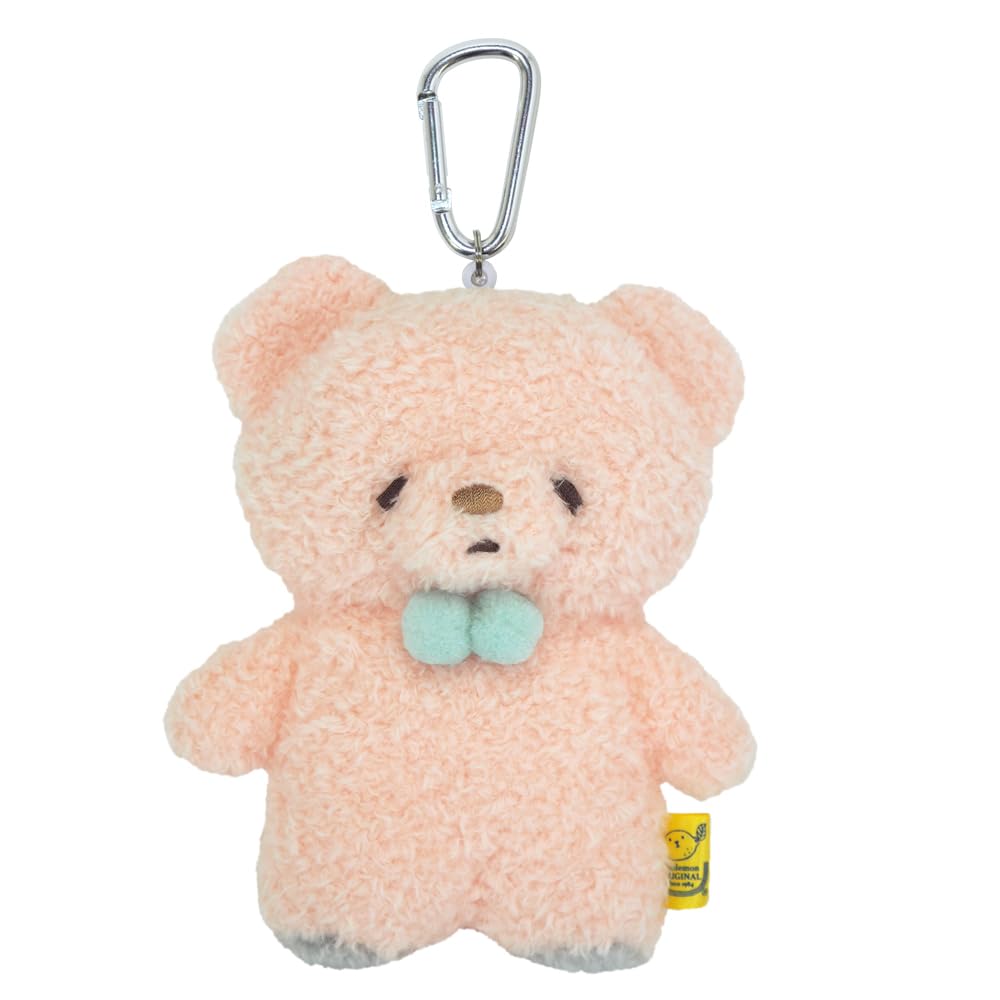 Sunlemon Fluffy Watton Passport Bear 12 x 5 x 19 for general IC and small Includes carabiner and retractable Animal Pouch, Design, PK, cm, goods,