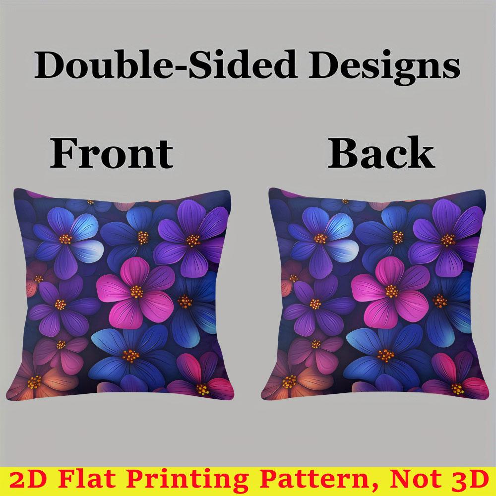 Vivid Floral Square Jacquard Pillow Cover for Sofa Office Waist Cushion Cover Home Decorative Pillowcase