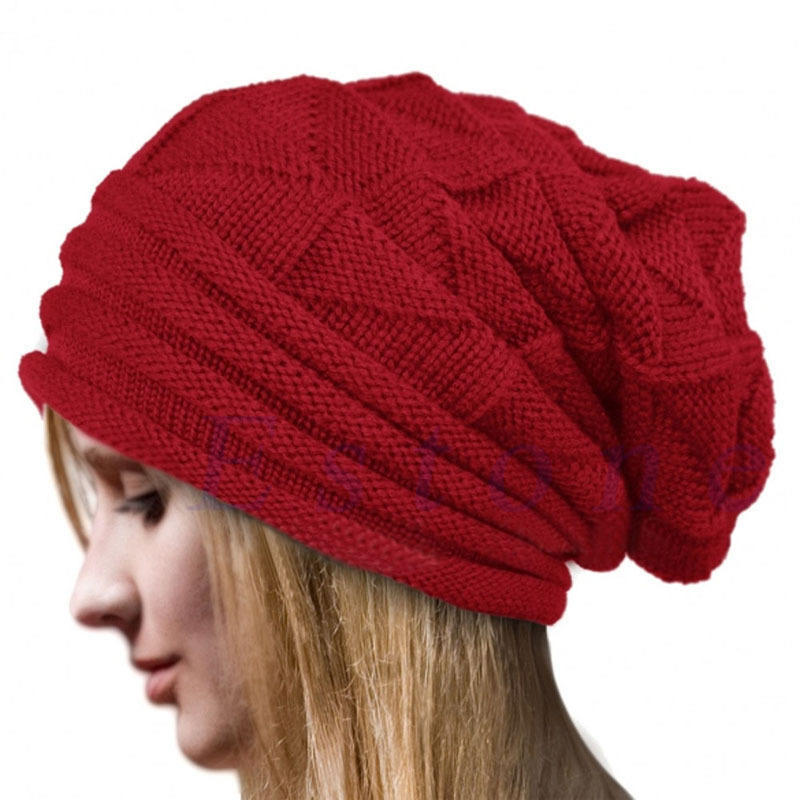 Knitted Baggy Beanie Oversized Winter Hat Ski Slouchy Cap  Beanies Women Men Winter Wool Warm Cap Beanies Unisex