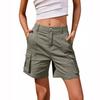 Pantalones cortos cargo para mujer, largos, con cintura elástica y hasta la rodilla, informales, de verano