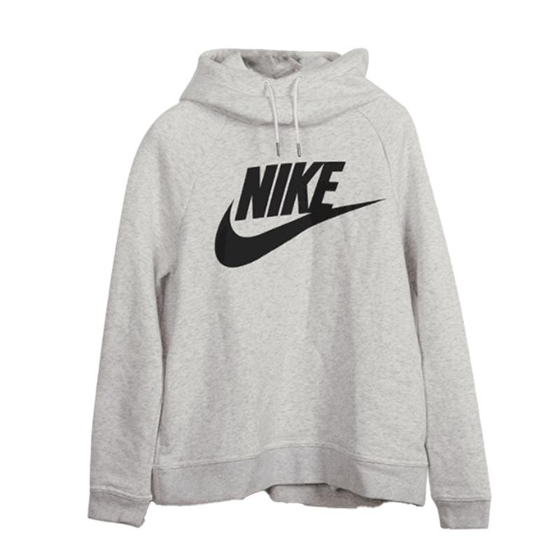 Nike American Retro Brand Logo Printed Outdoor Casual Sports Hoodie Long Sleeve Sweatshirt Women Hoodies Gray 938061-091