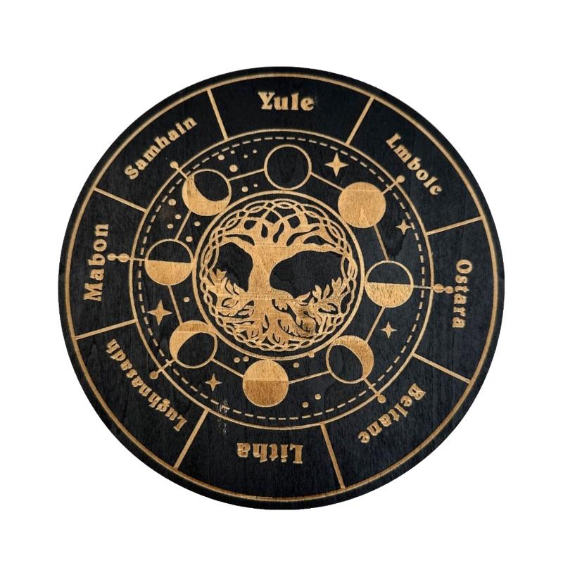 Sun Moon Array Pendulum Plate Crystal Energy Boards Engraving Pattern Decor