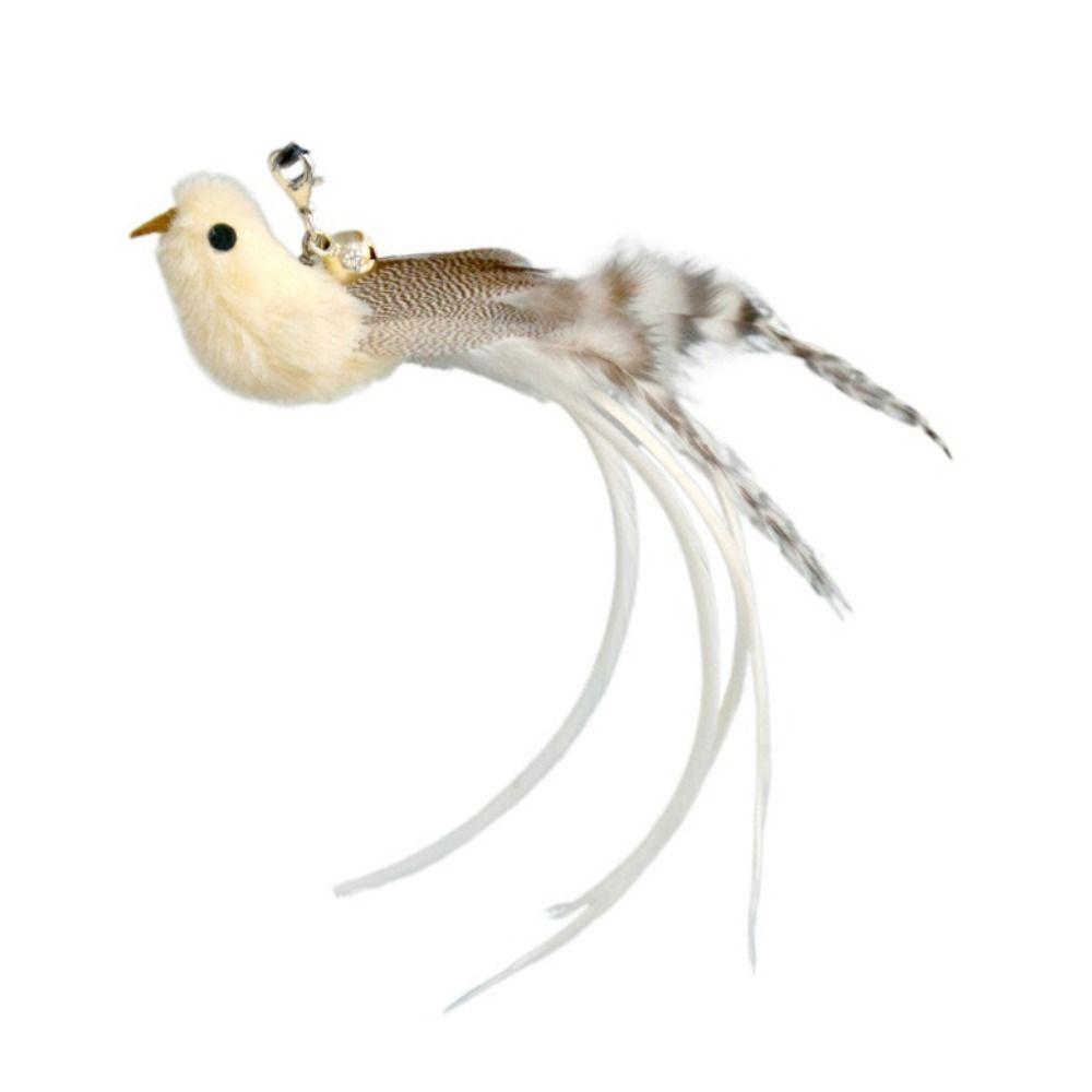 Simulated Bird Cat Stick Head Cat Teaser Stick Colorful Cat Teaser Stick Replacement Head Suction Cup Teaser Feather Bird
