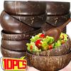 10/1 STUKS Kokosnootkommen en Houten Lepel Set Herbruikbare Natuurlijke Kokosnootschaal Kommen voor Dessert Yoghurt Fruitsalade Keuken Servies
