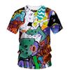 Summer New Originality Abstract Graphic T Shirts Men Trend Personality Casual Kaleidoscope Printed Round Neck Short Sleeve Tees