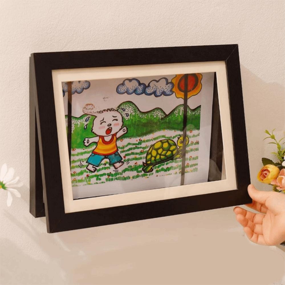 Sangles Élastiques Cadre Photo Flip Art Ouverture Frontale Cadre Photo A4 Œuvres d'Enfants