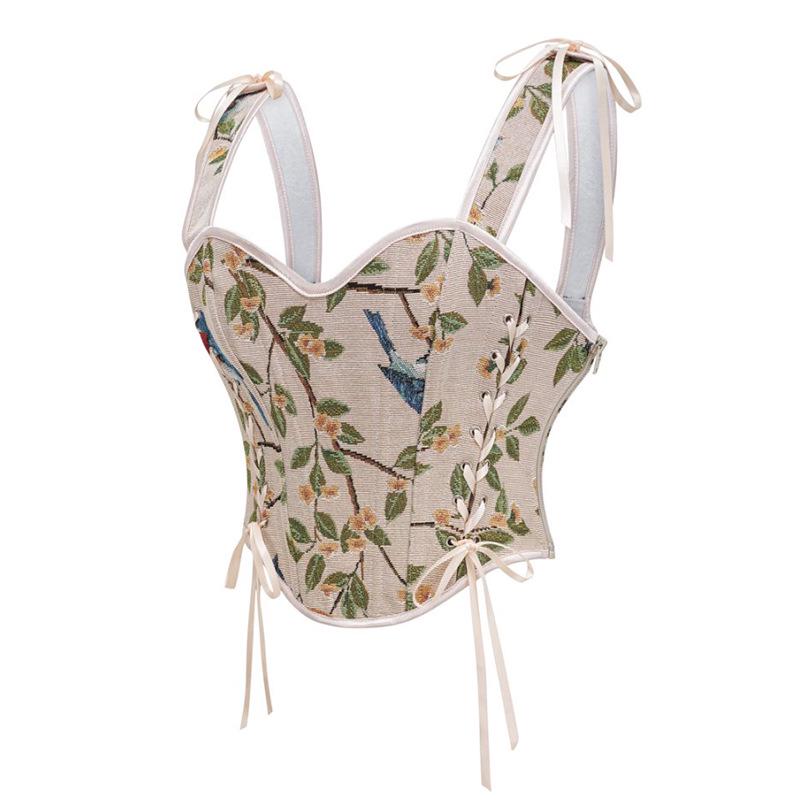 European-American Women's 2025 Bowknot Bodycon Jacquard Camisole Top