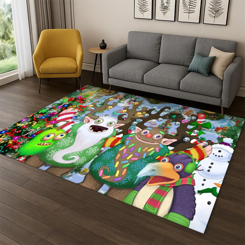 Music Game My Singing Monsters Cartoon Carpet Rug for Bedroom Living Room Sofa Playroom Doormat Home Decor,Kid Area Rug Non-slip