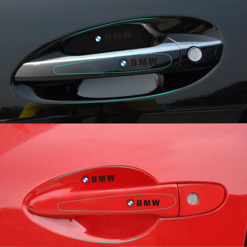 CTCE1 8Pcs Creative Car Sticker Door Handle TPU Protective Film Decals Accessorie For BMW Performance F30 I4 X3 F10 E90 F20 E46 E60 X7