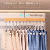 Closet Organizer Leggings Hanger with 10 Space Saving Pants or 12 Clips No Trace Hanger Metal Clips