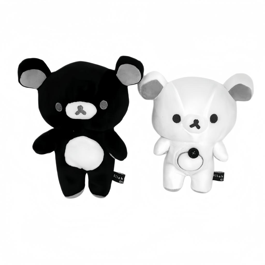 Schwarz Weiß Bär Rilakkuma Plüschtier Puppe Mit Weichem Flauschigem Cartoon Niedlichem Knopfbauch Design Für Fans Sammlung Und Täglichen Gebrauch