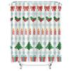 TU Christmas Shower Curtain Festive Holiday Decor Waterproof Bathroom Set Xmas Pattern Backdrop