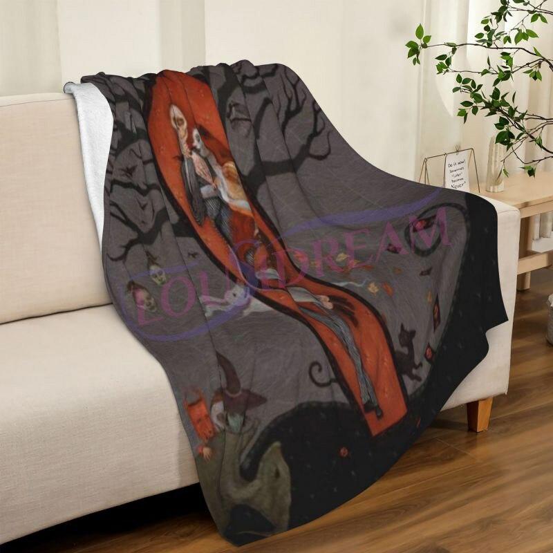 Skull Lover Series Blanket 3D Print Fashion Halloween Lover Flannel Sofa Blanket Blanket Unique Skull Christmas Throw Blanket