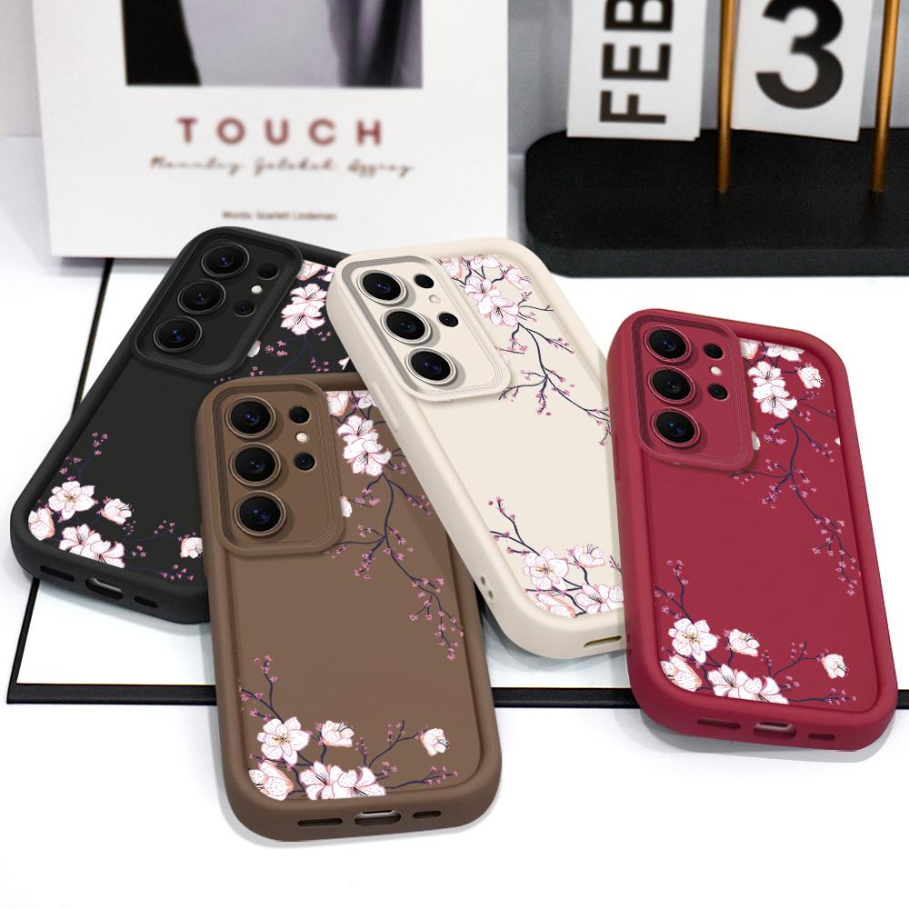 Coque de téléphone Fleurs de Printemps Pour Samsung Galaxy S26 S25 S24 FE Plus Ultra 5G Escalier Housse Souple