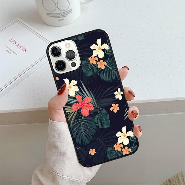 Tropical Flowers Phone Case For iPhone 17 Air 13 12 14 15 16 Cover For Apple Pro Max Plus