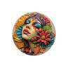 Unique African Mask Circular Aluminum Sign Wall Decor Art Painting Wreath Suitable for Home Caf É Bar Office Party Decoratio