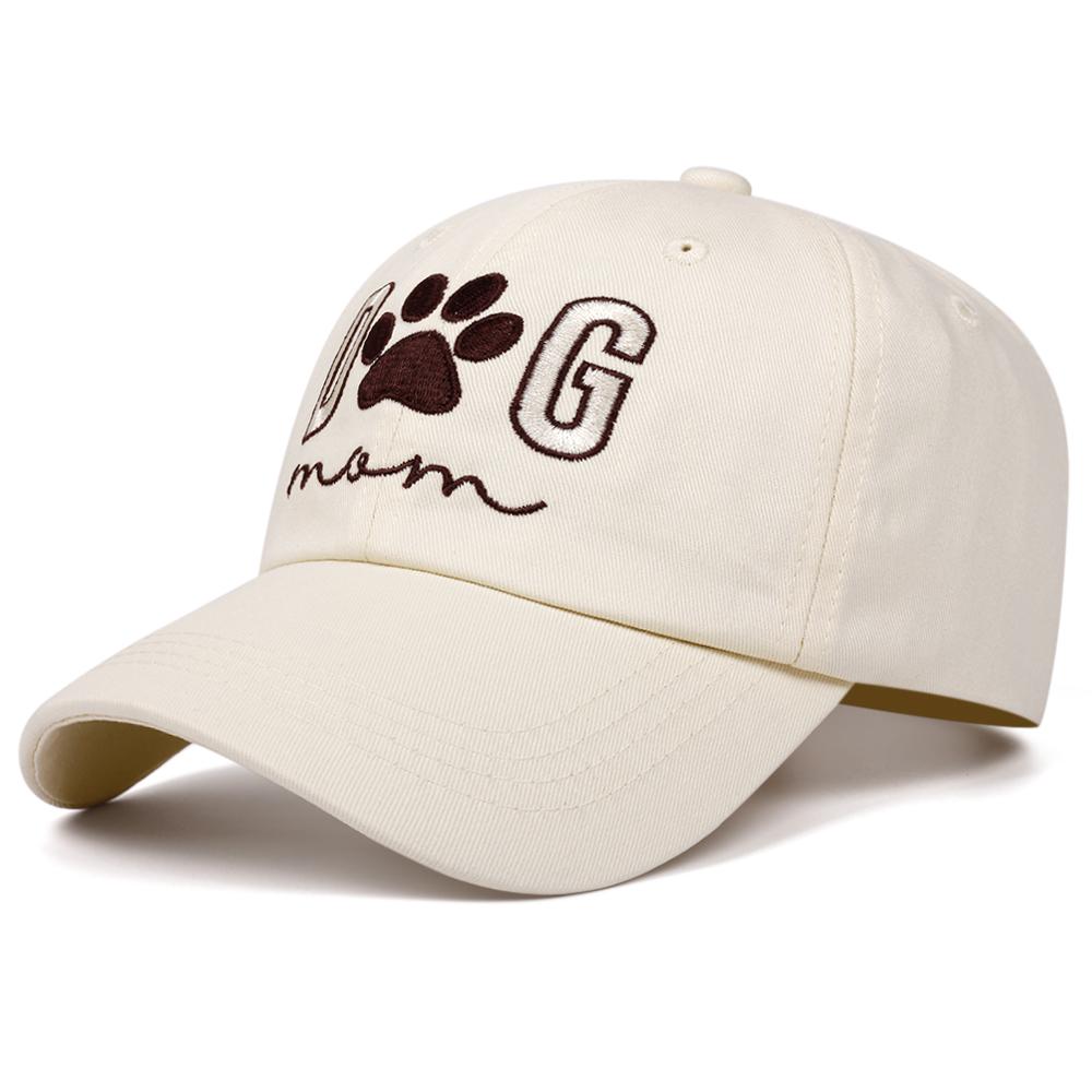 Hundemama Retro gewaschen Buchstabe bestickt Baseballkappe Damen Herren Outdoor Mode Vielseitiger Freizeit Hut