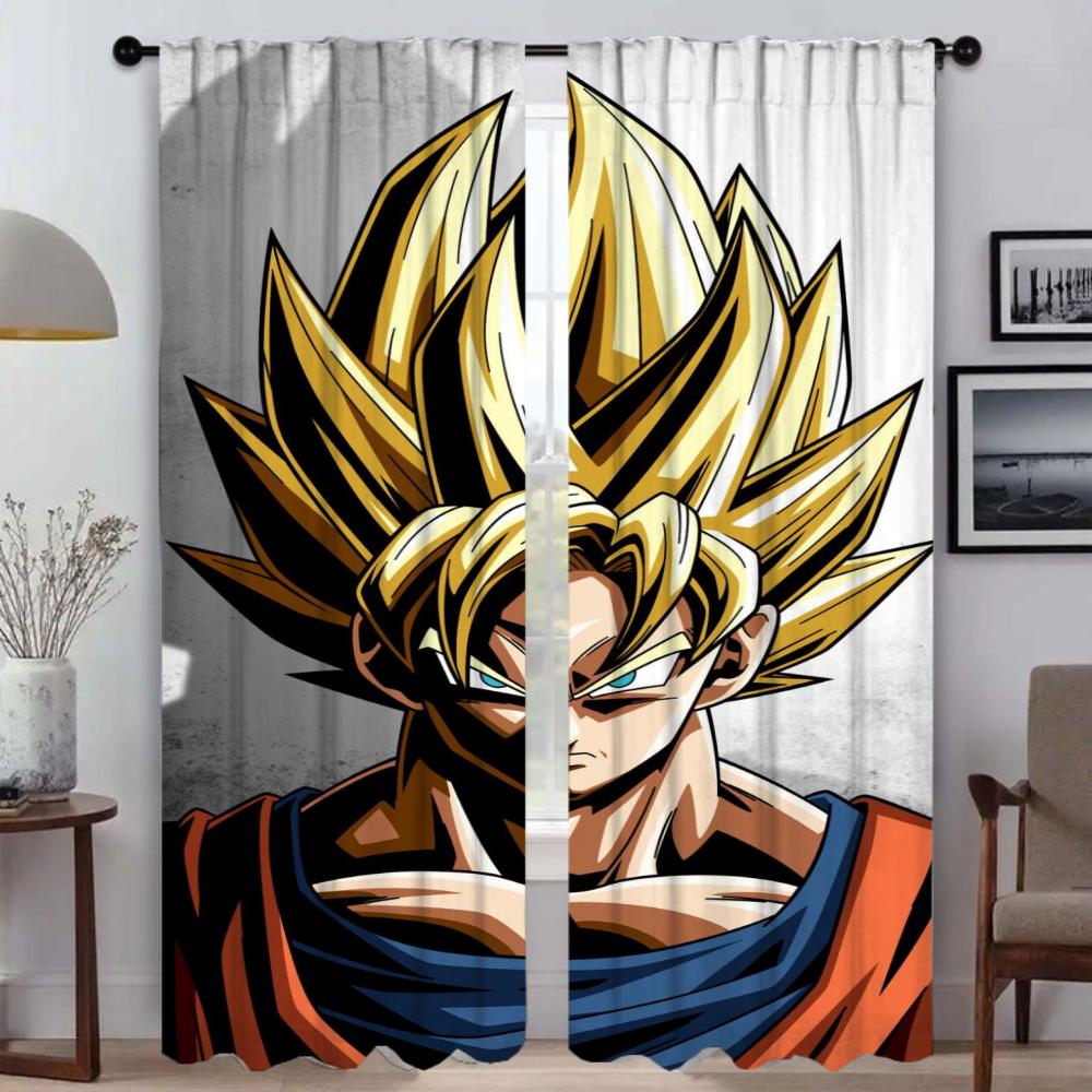 Keukengordijnen Kinderkamer D-Dragon-ballS Anti-muggengordijnen 2 Stuks Raamgordijn Shades Scheidingswand Tule voor Slaapkamer