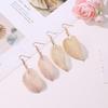 1 Pair Women Earrings Stainless Leaf Shape Vivid Durable Dangle Earrings for Daily Wear