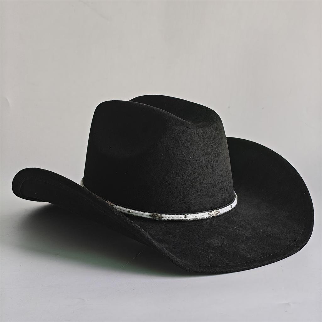 Winter Cowgirl Cowboy Vegan Suede Hat Felt Fedora Hat for Women Men Classic Fashionable All-match Hat Sombrero Vaquero