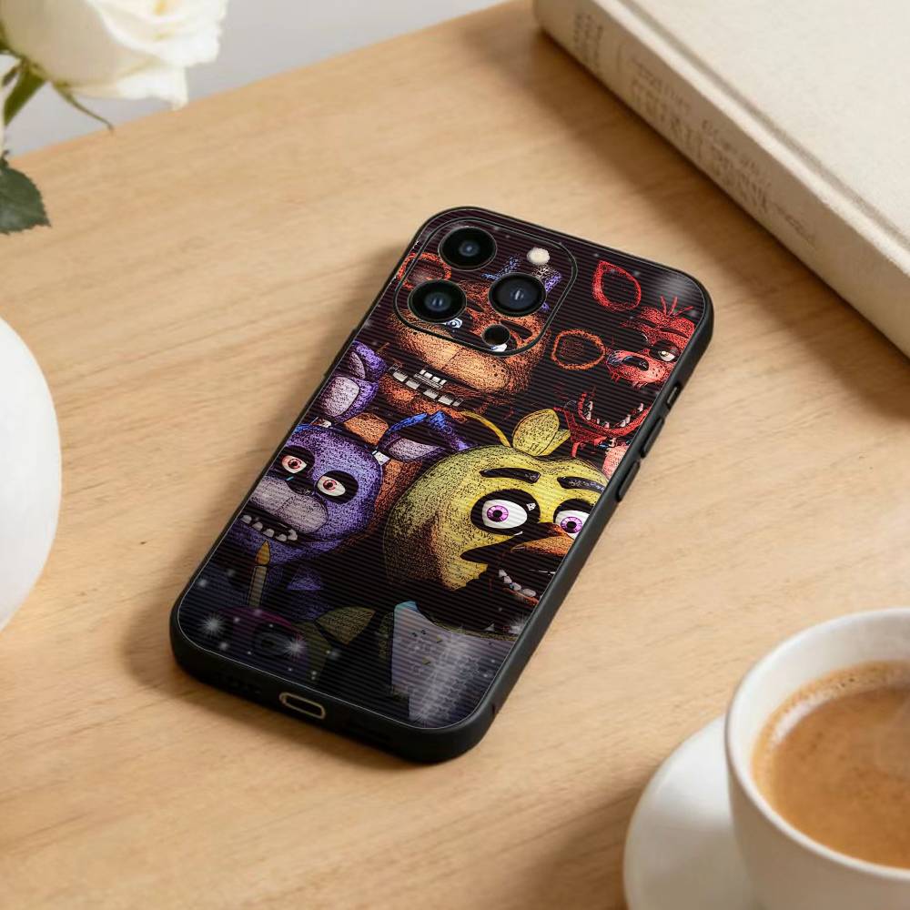 Five Nights At Freddy's Phone Case For iPhone17,16,15,14,13,12 Plus,Max Soft Silicone Black Cover