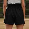 Women's Colour Casual Comfortable Shorts Summer High Waist Tie Ruffle Loose Wide Leg Pants