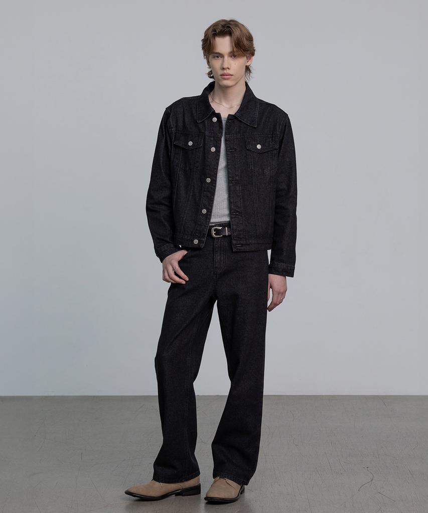DECOROSO Knox Denim Trucker Jacket [Washed Black]
