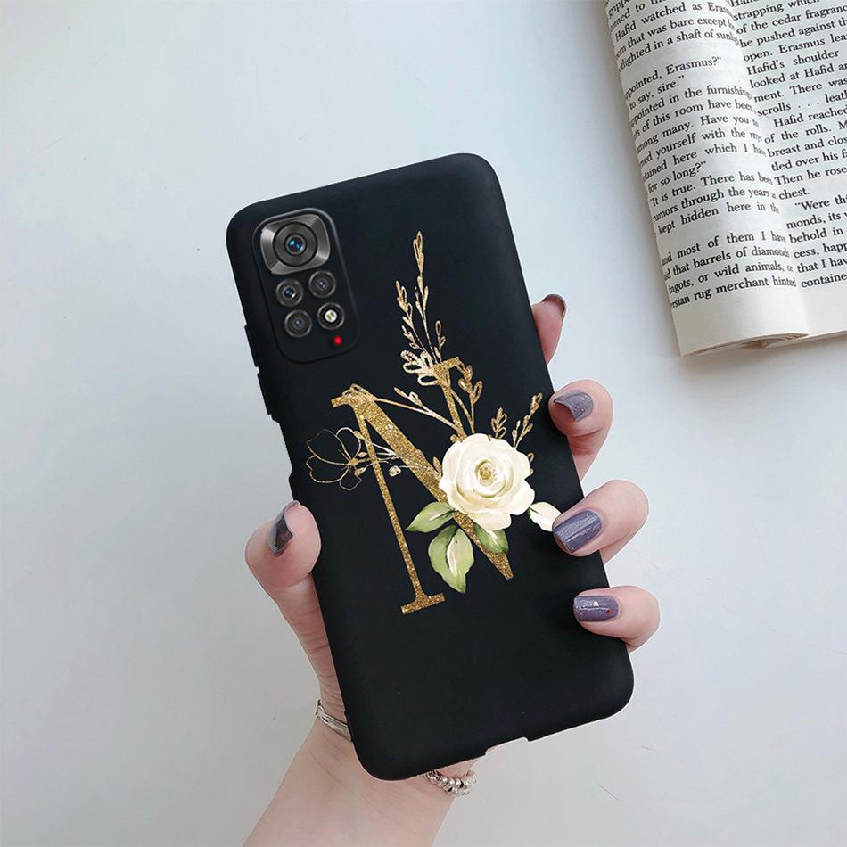 For Xiaomi Redmi Note 11 Pro Case Luxury Custom Name Letter Alphabet Phone Case For Xiaomi Redmi Note 11 11S Note11 Pro 5G Cover