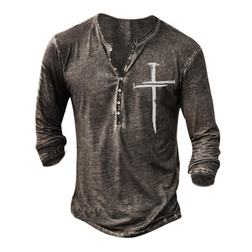 Mode-T-shirt met lange mouwen en grafische print voor heren Lente- en herfstsweatshirt met lange mouwen en print